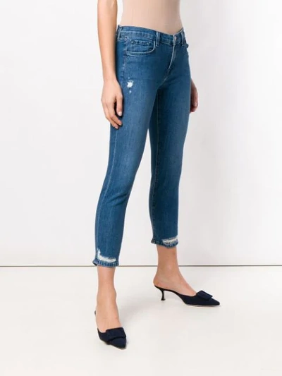 Shop J Brand Distressed Detail Jeans In Blue