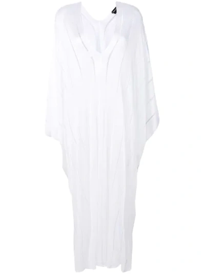 Shop Tom Ford Long Sheer Stripe Kaftan In White
