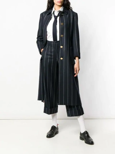 Shop Thom Browne Shadow Striped Sack Trousers In Blue