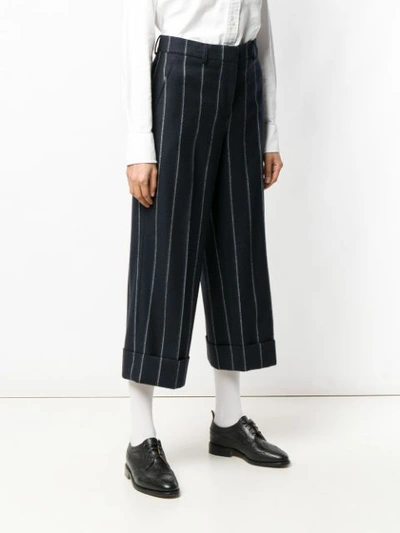 Shop Thom Browne Shadow Striped Sack Trousers In Blue