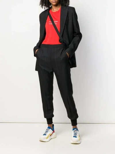 Shop Stella Mccartney Striped Suit Blazer In Black