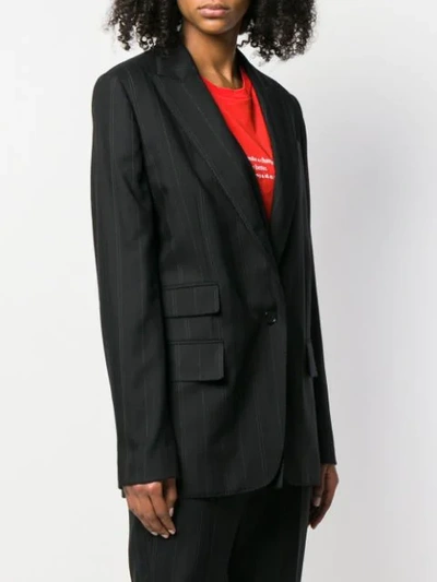 Shop Stella Mccartney Striped Suit Blazer In Black