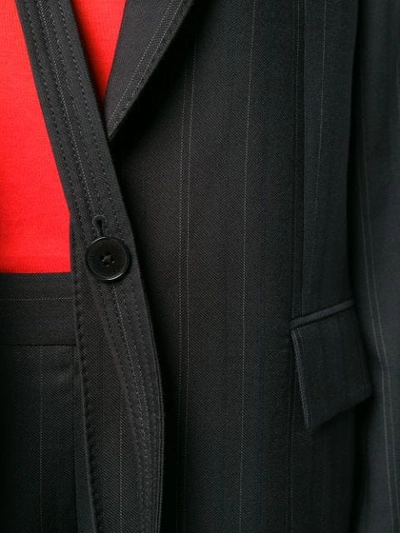 Shop Stella Mccartney Striped Suit Blazer In Black