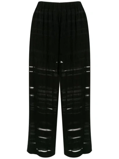 Shop À La Garçonne Ana Ruga Cropped Trousers In Black