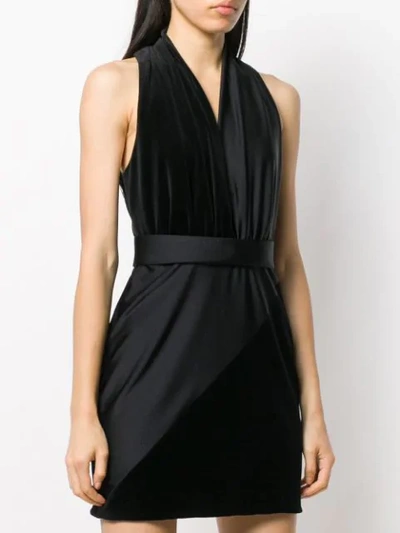 Shop Fausto Puglisi Contrast V-neck Dress In Black