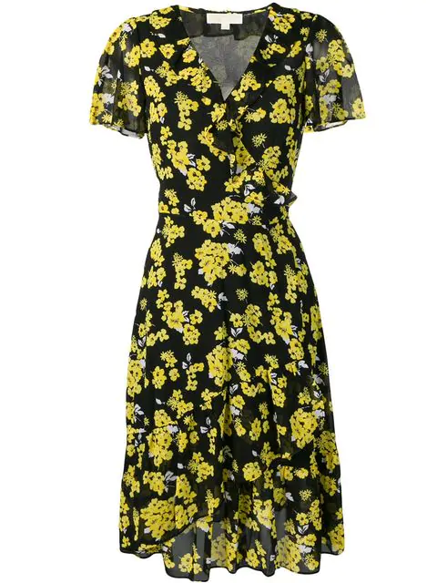 michael kors yellow floral dress