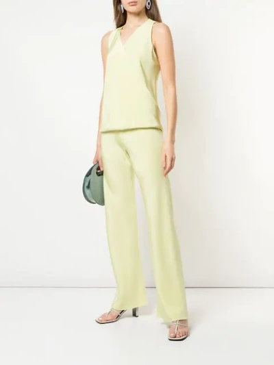 Shop Peter Cohen Fluid Straight Trousers In Green