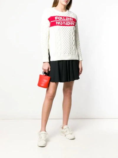 Shop Red Valentino Follow Me Now Jacquard Jumper In Neutrals