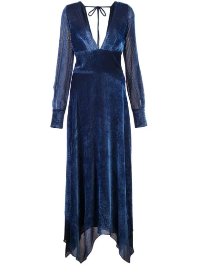 Shop Yigal Azrouël Yigal Azrouel Long Textured Dress - Blue