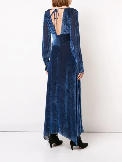 Shop Yigal Azrouël Yigal Azrouel Long Textured Dress - Blue