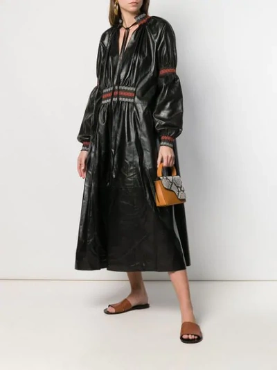 Shop Loewe Stitching Detail Dress In Black
