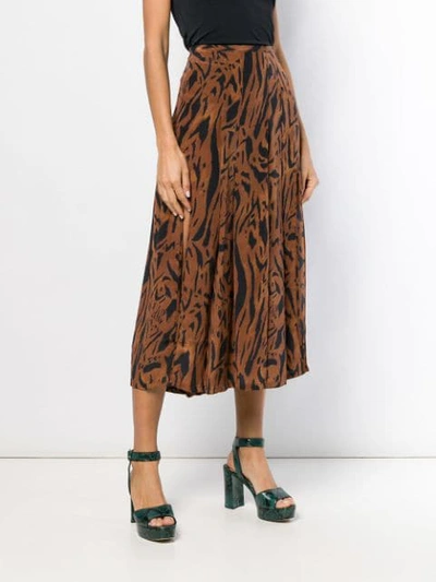 Shop Rixo London Tiger Print Skirt In Brown