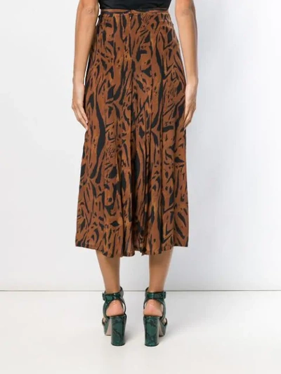 Shop Rixo London Tiger Print Skirt In Brown