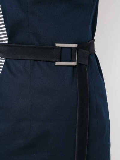 Shop Gloria Coelho Belted Panelled Dress In Blue