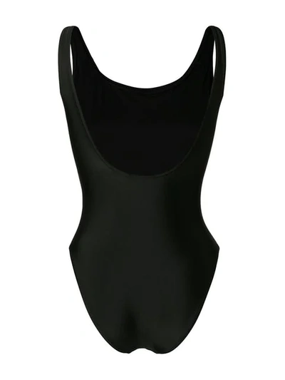 Shop Adidas Originals Trefoil Swimsuit In Black