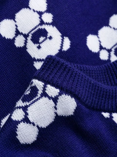 Shop Moschino Teddy Bear Short Sweater Dress In Blue