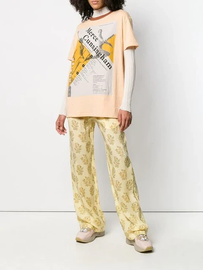 Shop Acne Studios Printed Pyjama Trousers In Yellow