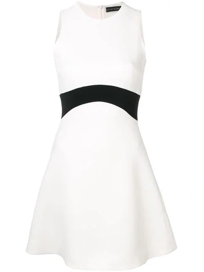 Shop David Koma Contrast Waistband Short Dress In White