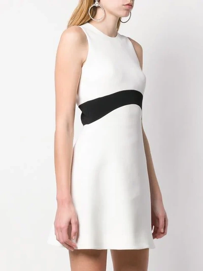 Shop David Koma Contrast Waistband Short Dress In White