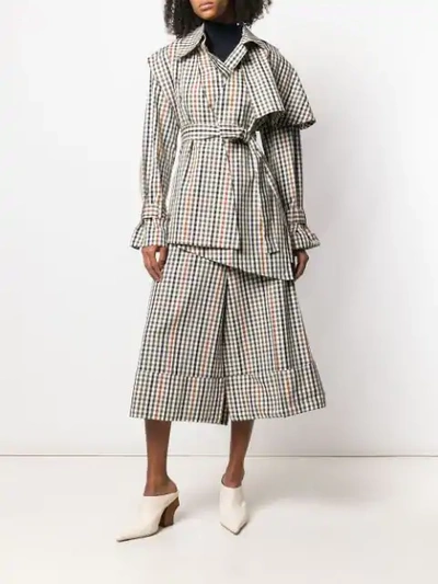 Shop A.w.a.k.e. Gingham Check Jacket In Neutrals