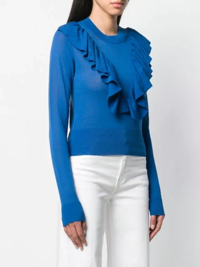 Shop See By Chloé Ruffle Detail Jumper In Blue