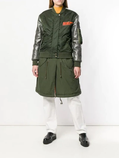 Shop Mr & Mrs Italy Embroidery Clark Ross Bomber Parka In Green