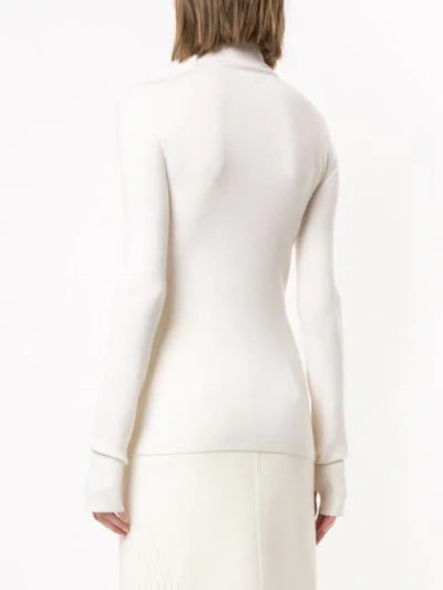 Shop Dion Lee Knit Top With Cut-out On The Chest In White