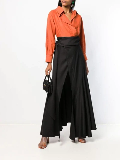 Shop Jacquemus Front Slit Skirt In Black