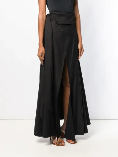 Shop Jacquemus Front Slit Skirt In Black