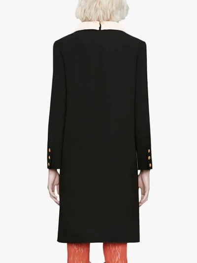 Shop Gucci Wool And Silk Dress In Black