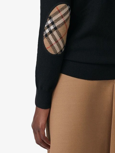 Shop Burberry Vintage Check Sweater In Black