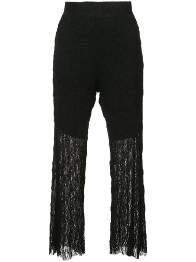 Shop Lost & Found Flared Cropped Trousers In Black