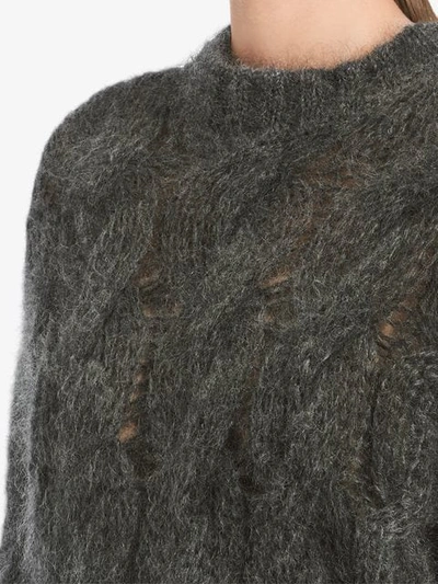 Shop Prada Cropped Mohair Sweater - Grey
