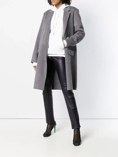 Shop Helmut Lang Single Breasted Coat In Grey