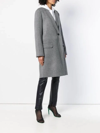 Shop Helmut Lang Single Breasted Coat In Grey