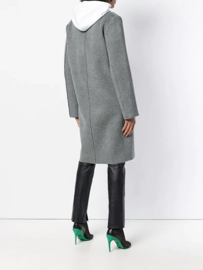Shop Helmut Lang Single Breasted Coat In Grey