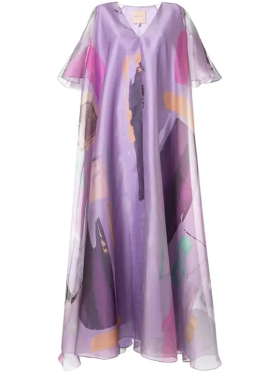 Shop Roksanda Cyrilla V-neck Evening Dress - Purple