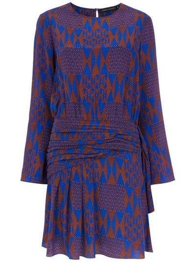 Shop Andrea Marques Silk Printed Dress In Multicolour