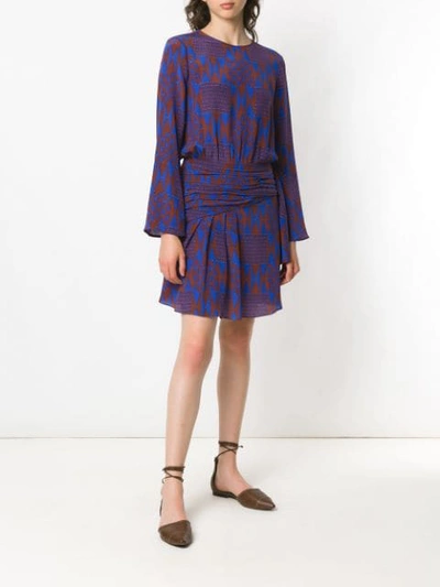 Shop Andrea Marques Silk Printed Dress In Multicolour