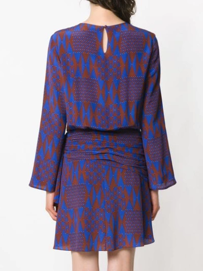 Shop Andrea Marques Silk Printed Dress In Multicolour