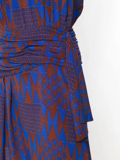 Shop Andrea Marques Silk Printed Dress In Multicolour