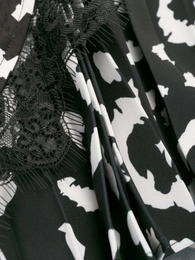 Shop Self-portrait Animal Print Wrap Dress In Black