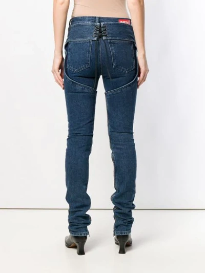 Shop Diesel Red Tag Buckle-detail Skinny Jeans In Blue