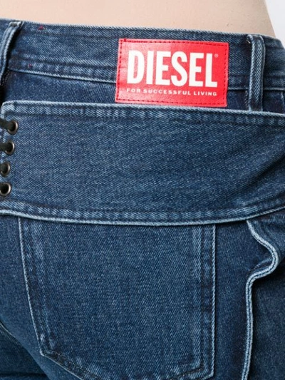 Shop Diesel Red Tag Buckle-detail Skinny Jeans In Blue
