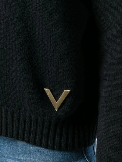 Shop Valentino Cashmere Crew Neck Jumper In Black