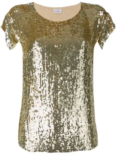 Shop P.a.r.o.s.h Gold Sequin Top In 053 Gold