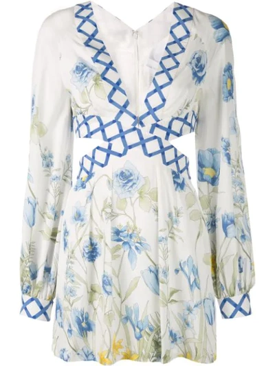 Shop Alice Mccall Floral Print Mini Dress - White