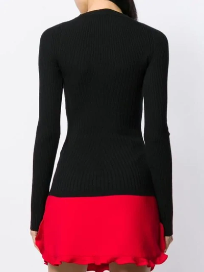 Shop Dsquared2 Ribbed Knit Sweater In Black
