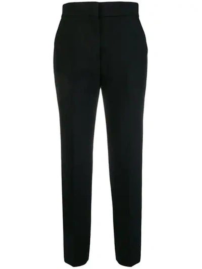 Shop Msgm Cropped Tailored Trousers In Black