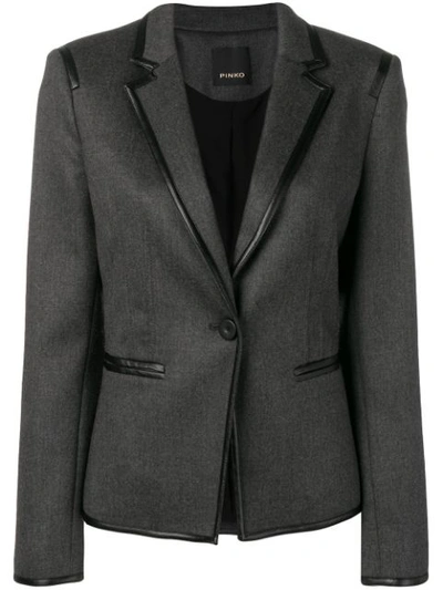 Shop Pinko Tailored Fitted Blazer In Grey